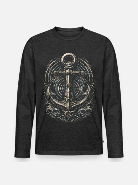 Shanty Choir Sea shanties - Men's Premium Organic Long Sleeve Shirt - heather anthracite