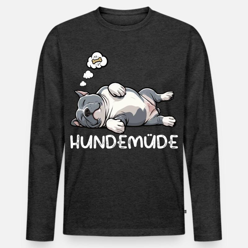 Hundemüde American Bully Bully Pit Bullybesitzer - Männer Premium Bio Langarmshirt - Anthrazit meliert