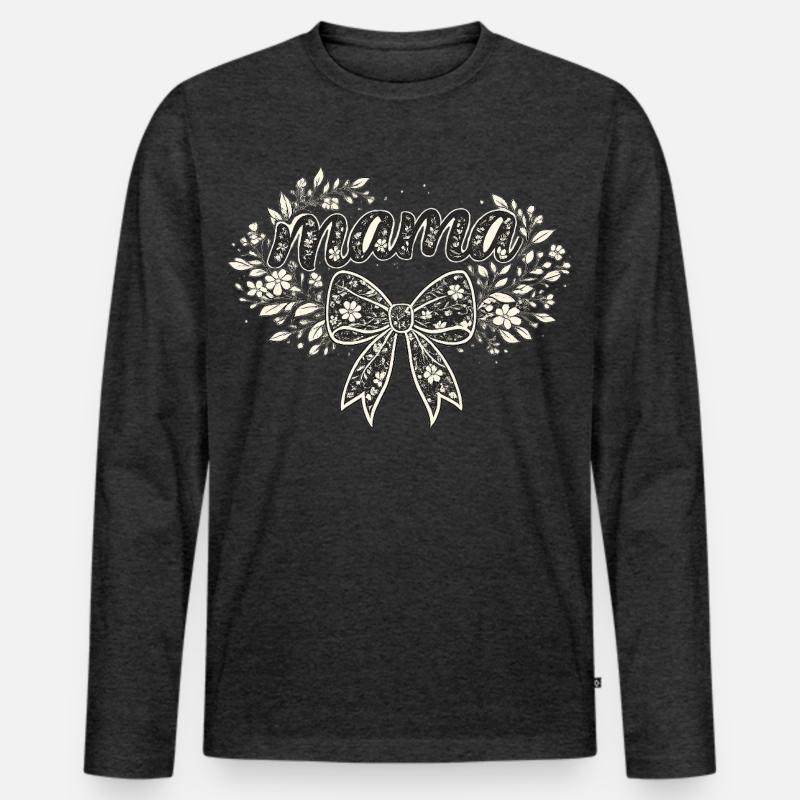 Mama-Geschenk: Retro-Mama-Visualisierung - Männer Premium Bio Langarmshirt - Anthrazit meliert