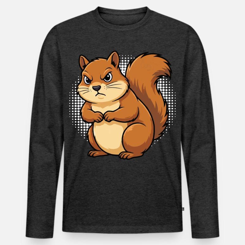 Eichhörnchen Eichhorn Eichhörnchenliebhaber Nager - Männer Premium Bio Langarmshirt - Anthrazit meliert