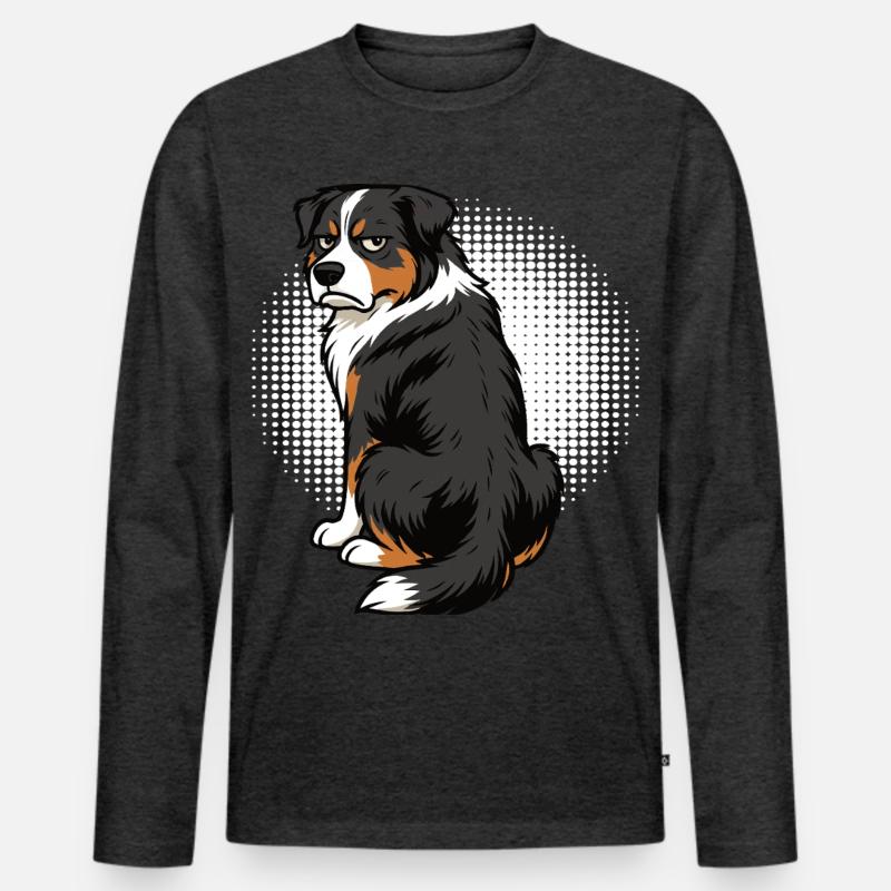 Australian Shepherd Aussie Aussiebesitzer Aussies - Männer Premium Bio Langarmshirt - Anthrazit meliert