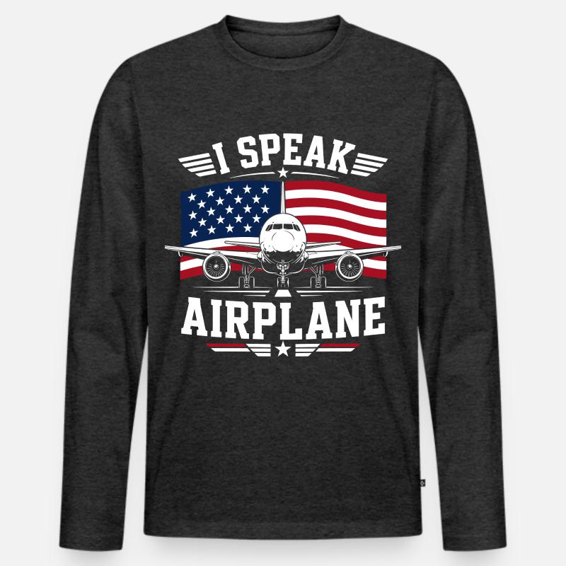 Flugzeug Wartung Techniker Luftfahrt - Männer Premium Bio Langarmshirt - Anthrazit meliert