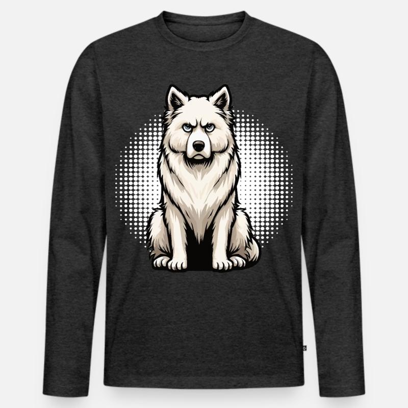 Weißer Schäferhund Schäferhund Schäferhunde - Männer Premium Bio Langarmshirt - Anthrazit meliert