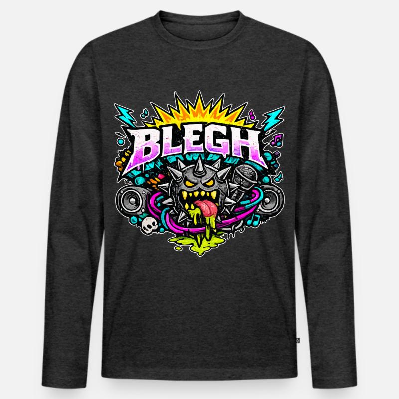 Blegh Comic Edition - Männer Premium Bio Langarmshirt - Anthrazit meliert
