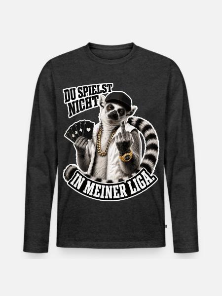 You're not in my league - Men's Premium Organic Long Sleeve Shirt - heather anthracite