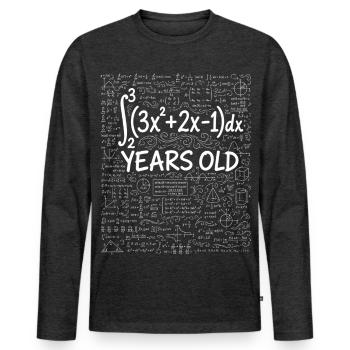 23rd Birthday Calculus Math Geek Funny - Men's Premium Organic Long Sleeve Shirt - heather anthracite - Front - Nico (187cm)