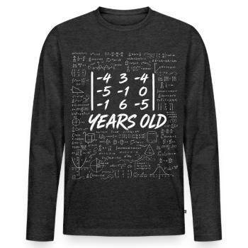 29th Anniv. Determinant Matrix Math Geek Funny - Men's Premium Organic Long Sleeve Shirt - heather anthracite - Front - Nico (187cm)