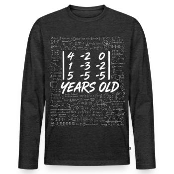30. Jubiläum. Determinantenmatrix-Mathematik-Nerd lustig - Männer Premium Bio Langarmshirt - Anthrazit meliert - Vorne - Nico (187cm)
