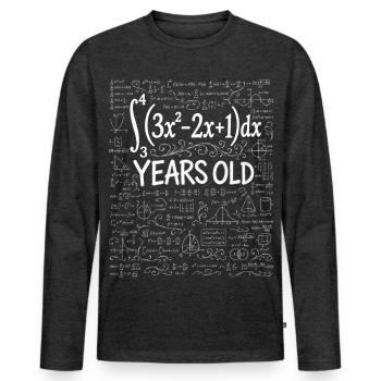 31e Anniversaire Calcul Intégral Math Geek Drôle - T-shirt manches longues Premium bio Homme - anthracite chiné - Devant - Nico (187cm)