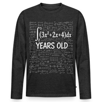 28. Geburtstag Analysis Mathe-Nerd Lustig - Männer Premium Bio Langarmshirt - Anthrazit meliert - Vorne - Nico (187cm)