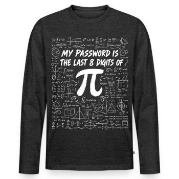 Pi Mathematik-Witz – Mein Passwort - Männer Premium Bio Langarmshirt - Anthrazit meliert - Vorne - Nico (187cm)