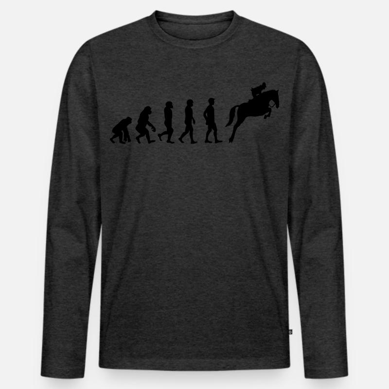 Reiter Evolution - Männer Premium Bio Langarmshirt - Anthrazit meliert
