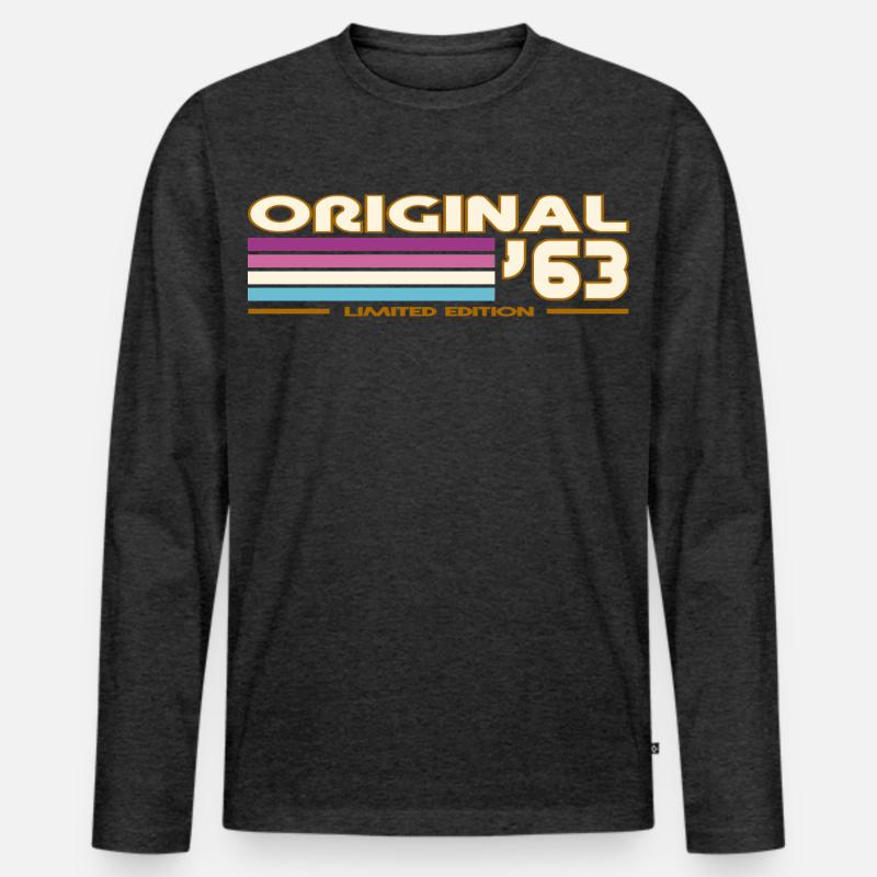 1963 - Männer Premium Bio Langarmshirt - Anthrazit meliert