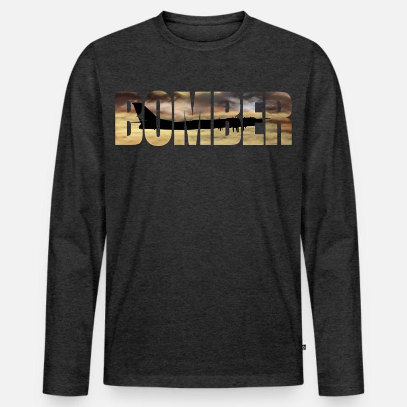 Bomber Tu-95 - Men's Premium Organic Long Sleeve Shirt - heather anthracite