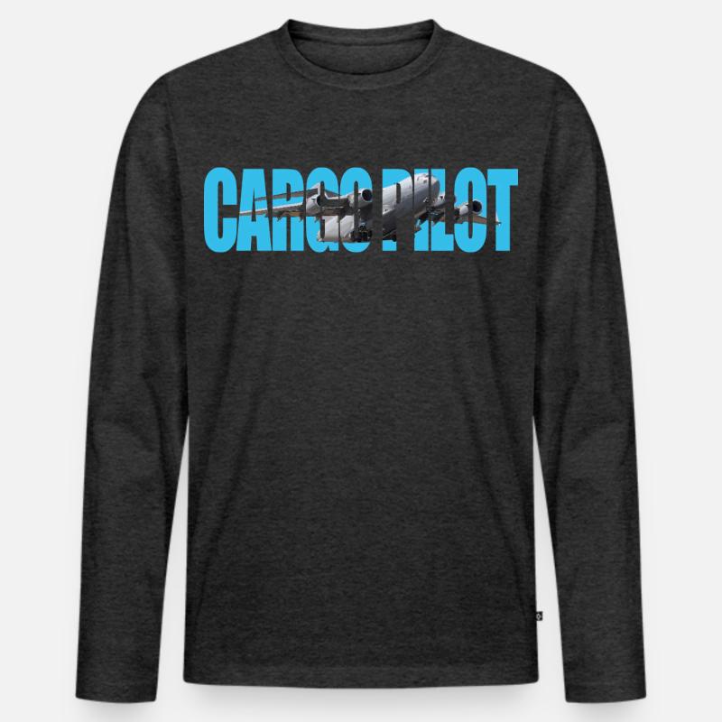 Cargo pilot C-17 - Männer Premium Bio Langarmshirt - Anthrazit meliert