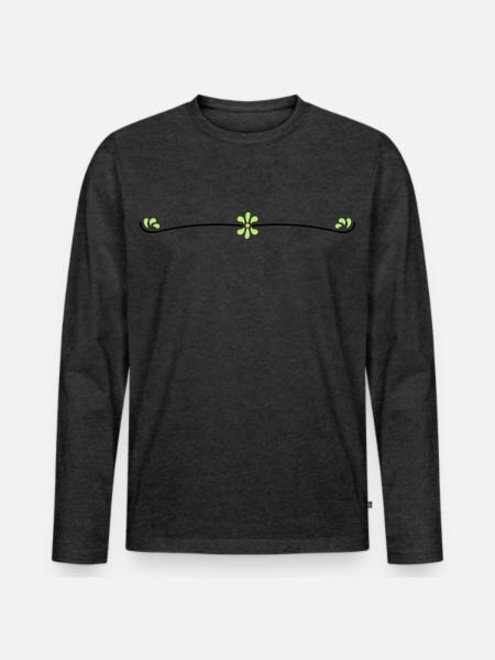 Blumenranke - Men's Premium Organic Long Sleeve Shirt - heather anthracite