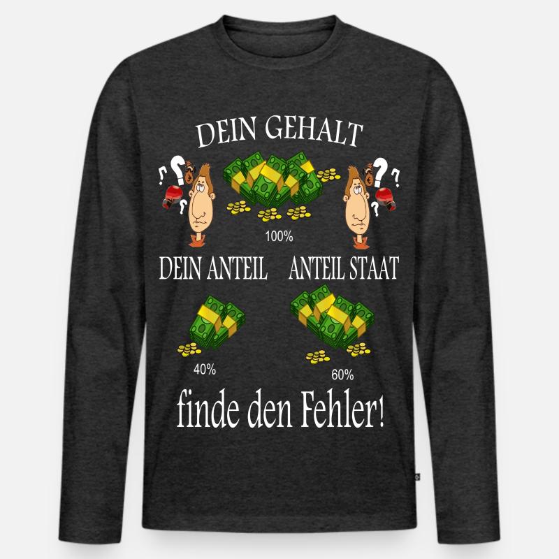 Finde den Fehler ! - Männer Premium Bio Langarmshirt - Anthrazit meliert
