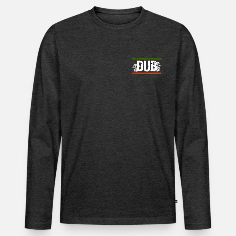 Dub Roots Reggae Wald - Männer Premium Bio Langarmshirt - Anthrazit meliert