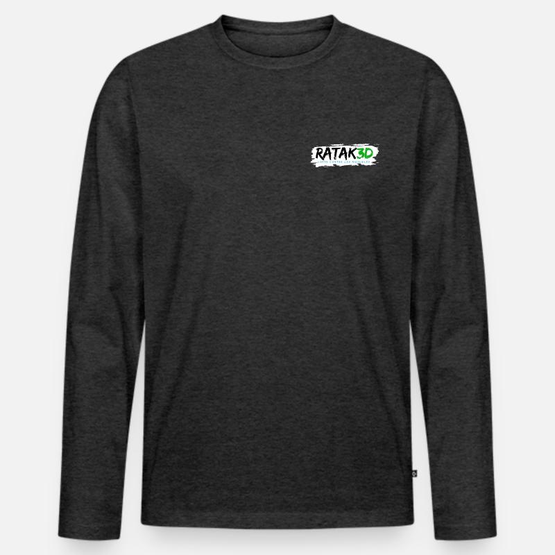 ratak3d - Männer Premium Bio Langarmshirt - Anthrazit meliert