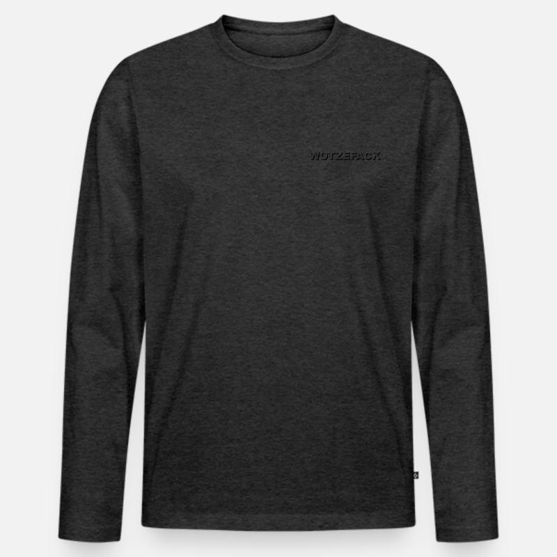 Wotzefack - Männer Premium Bio Langarmshirt - Anthrazit meliert