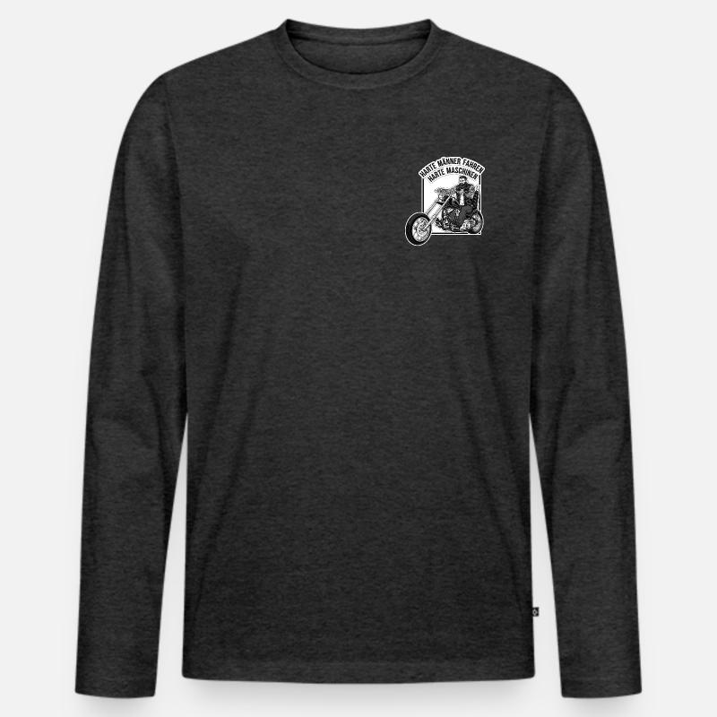 Harte Männer, harte Maschinen - Männer Premium Bio Langarmshirt - Anthrazit meliert