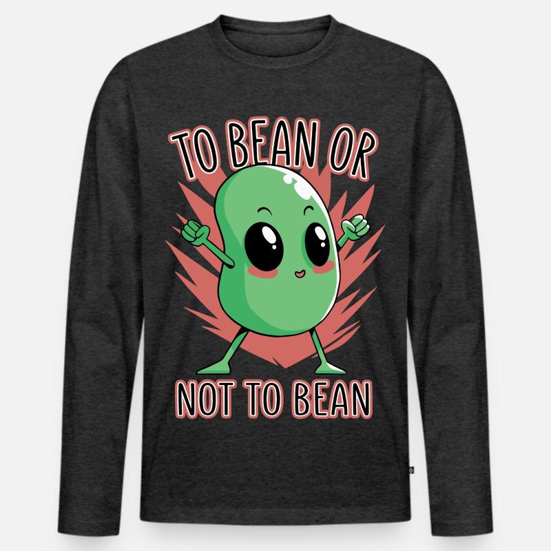 Bohne oder nicht Bohne - Männer Premium Bio Langarmshirt - Anthrazit meliert