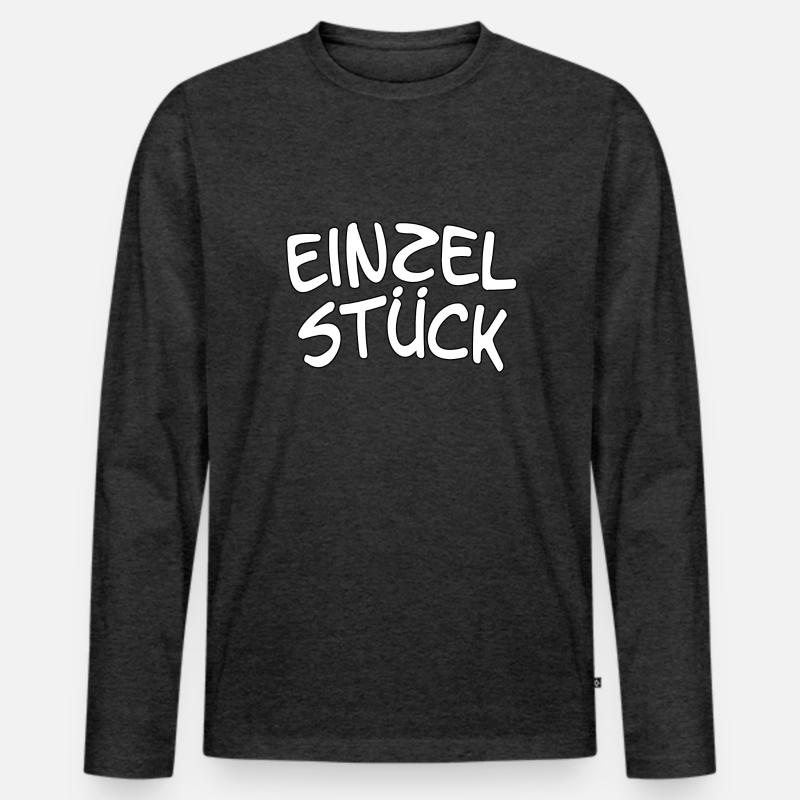 Spruch, Statement - Einzelstück - Männer Premium Bio Langarmshirt - Anthrazit meliert