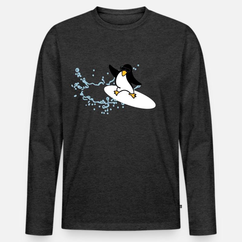 Wasserspritzer - Männer Premium Bio Langarmshirt - Anthrazit meliert