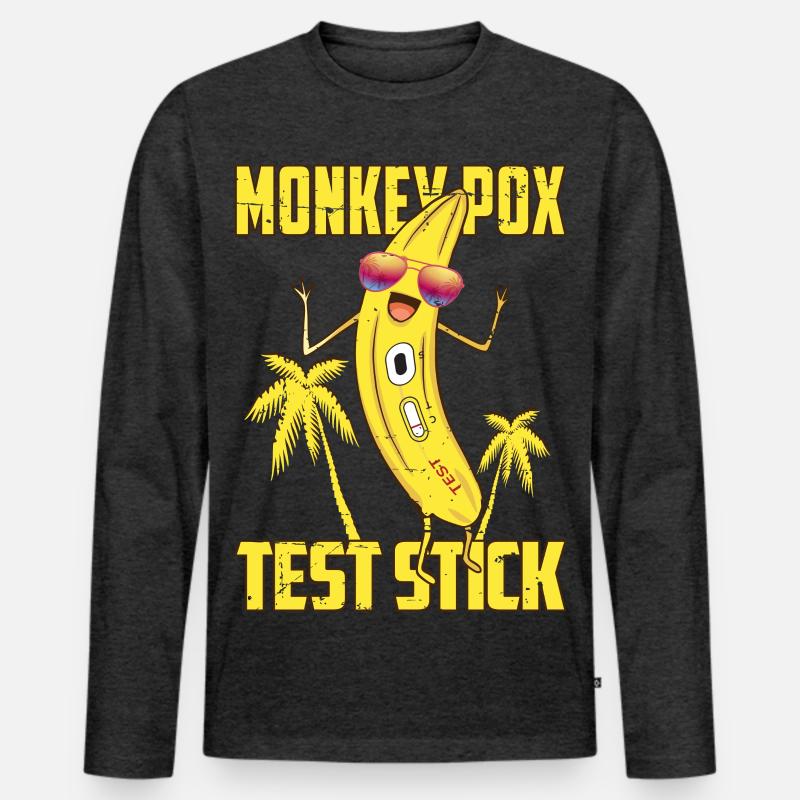 Affenpocken Teststäbchen - Männer Premium Bio Langarmshirt - Anthrazit meliert