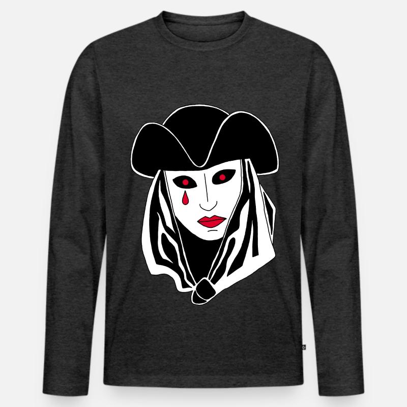 Das Phantom von Venedig - Männer Premium Bio Langarmshirt - Anthrazit meliert