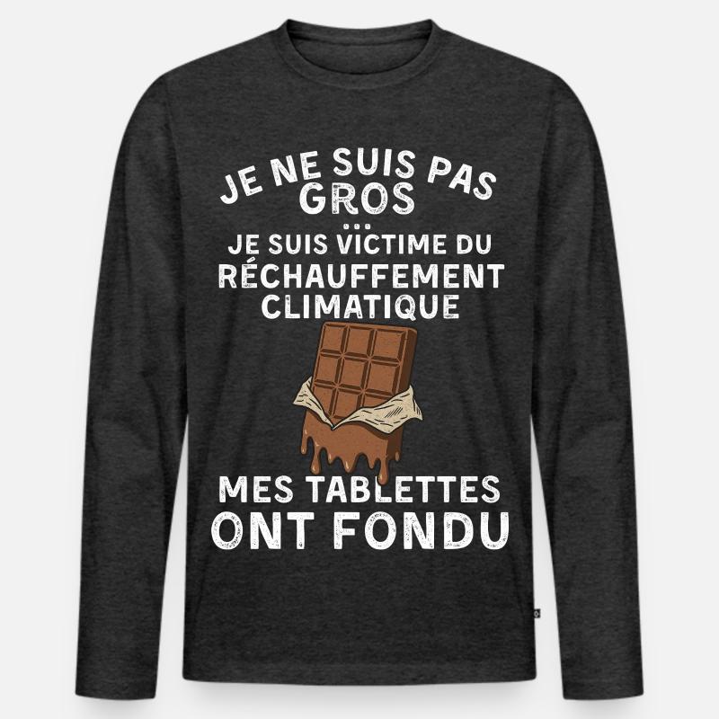 I'm Not Fat - lustige Mann Geschenkidee - Männer Premium Bio Langarmshirt - Anthrazit meliert