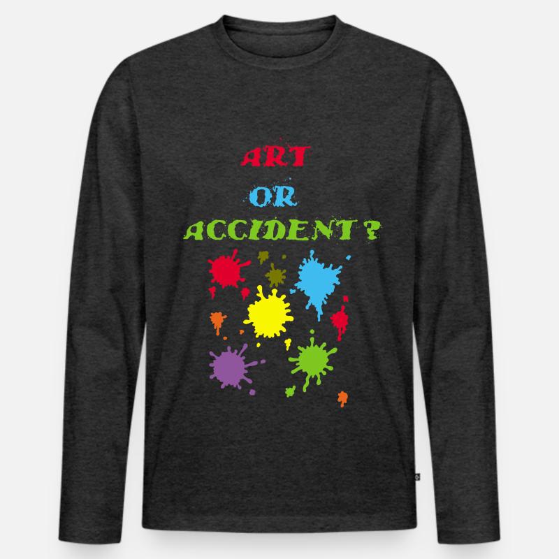 Kunst oder Unfall? - Männer Premium Bio Langarmshirt - Anthrazit meliert