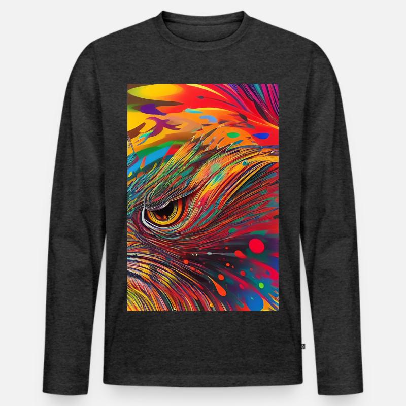 Abstrakte Kunst - Männer Premium Bio Langarmshirt - Anthrazit meliert