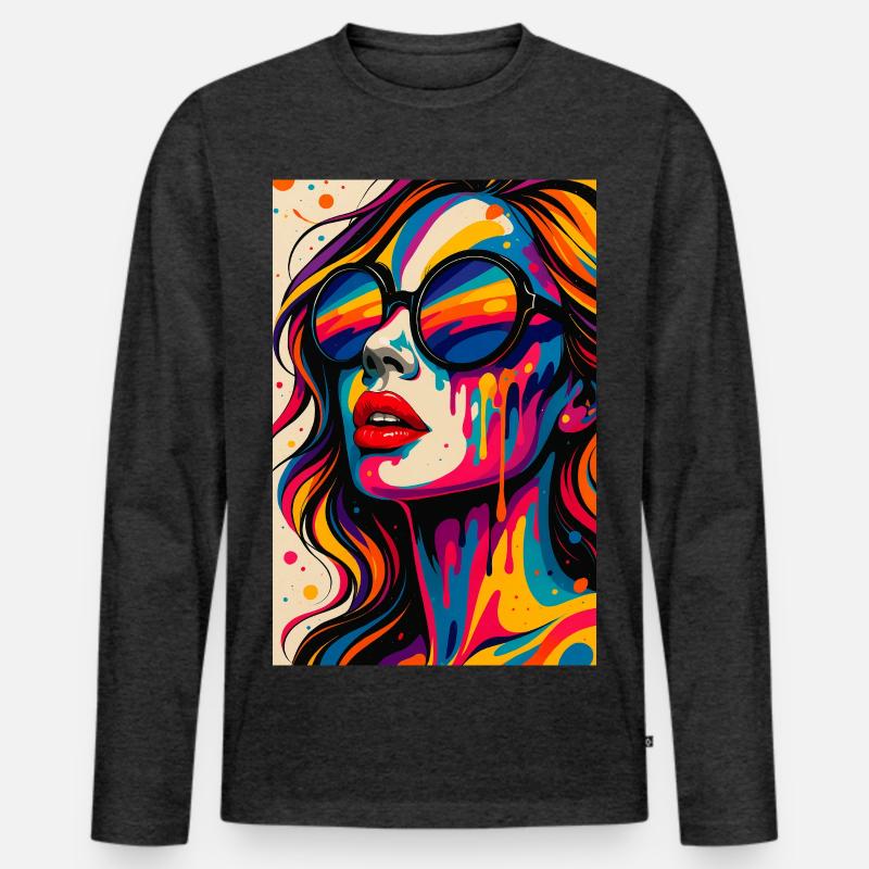 PLASTIC_BLISS - Männer Premium Bio Langarmshirt - Anthrazit meliert