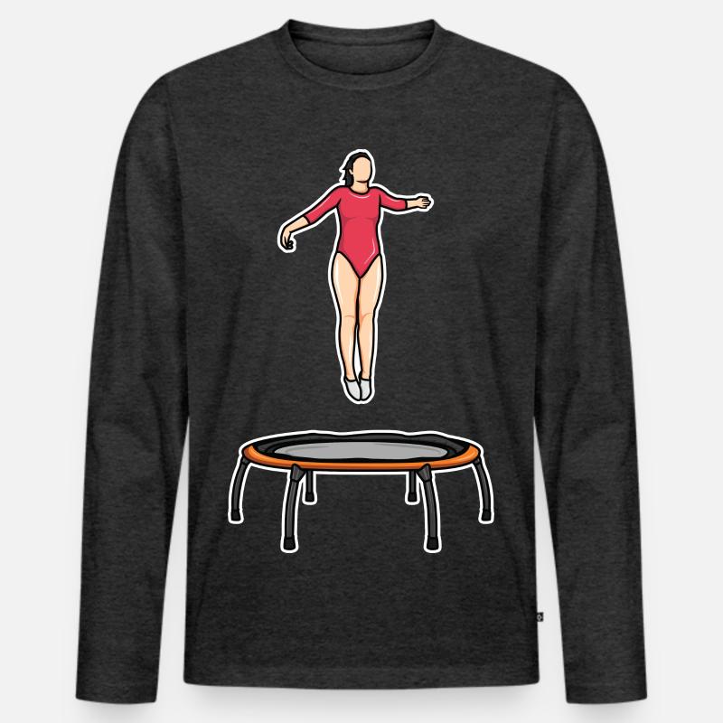Trampolin Mädel - Männer Premium Bio Langarmshirt - Anthrazit meliert