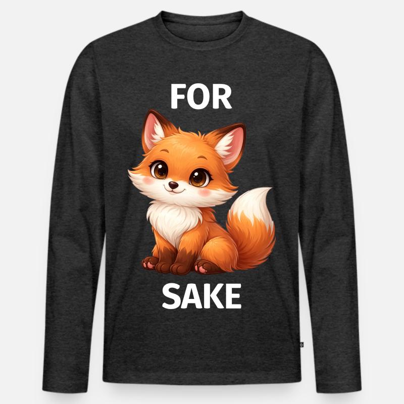 Um Fox' Willen - Männer Premium Bio Langarmshirt - Anthrazit meliert