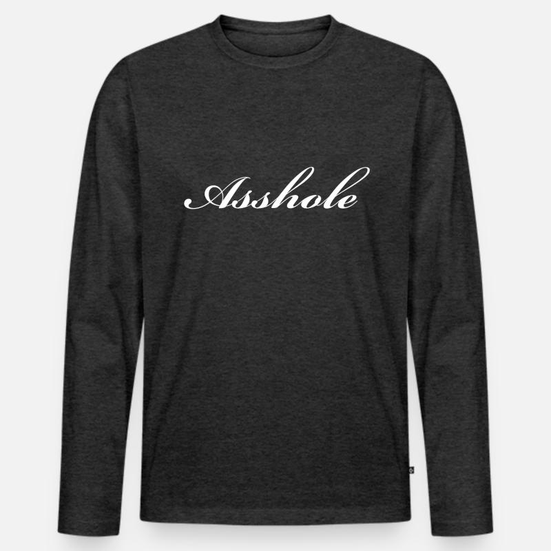 Asshole - Männer Premium Bio Langarmshirt - Anthrazit meliert