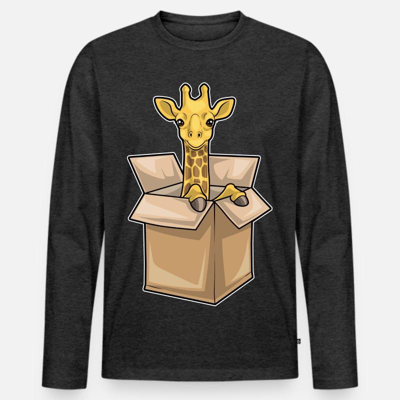Giraffe Box - Männer Premium Bio Langarmshirt - Anthrazit meliert