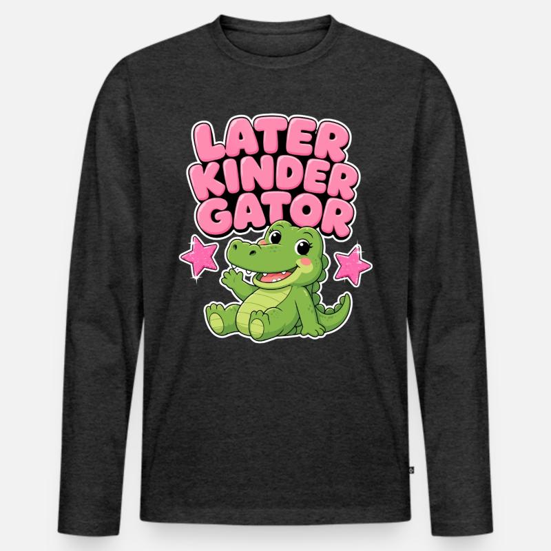 Später Kindergator – Kindergarten-Mädchengeschenk - Männer Premium Bio Langarmshirt - Anthrazit meliert