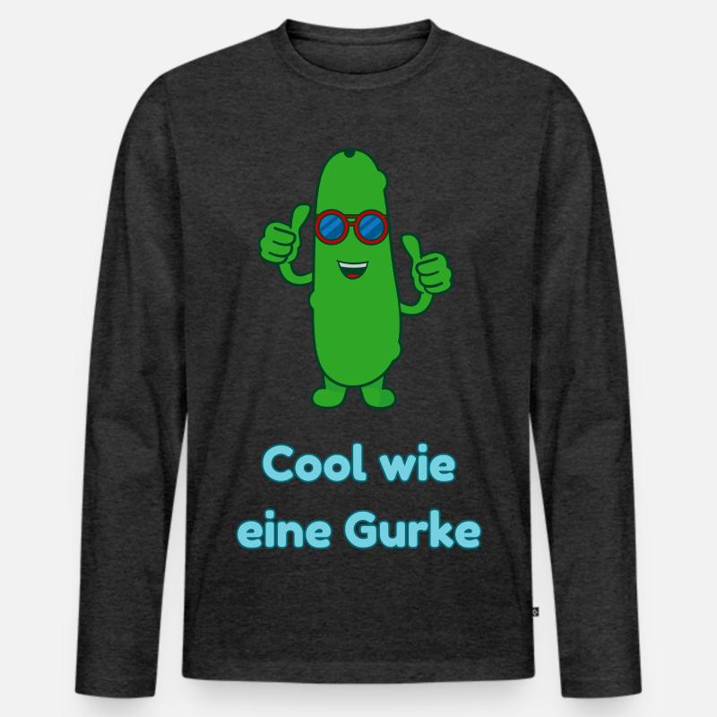 Cool wie eine Gurke - Männer Premium Bio Langarmshirt - Anthrazit meliert