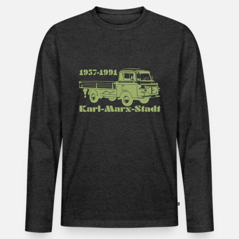 Barkas Pritsche - Männer Premium Bio Langarmshirt - Anthrazit meliert