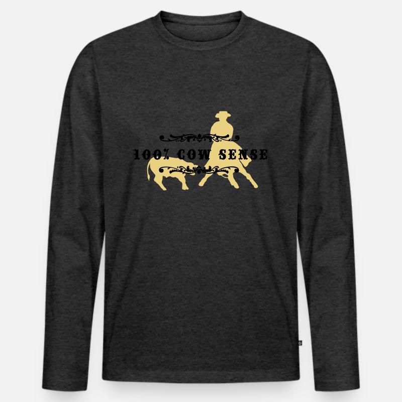 (cowsense_2c) - Männer Premium Bio Langarmshirt - Anthrazit meliert