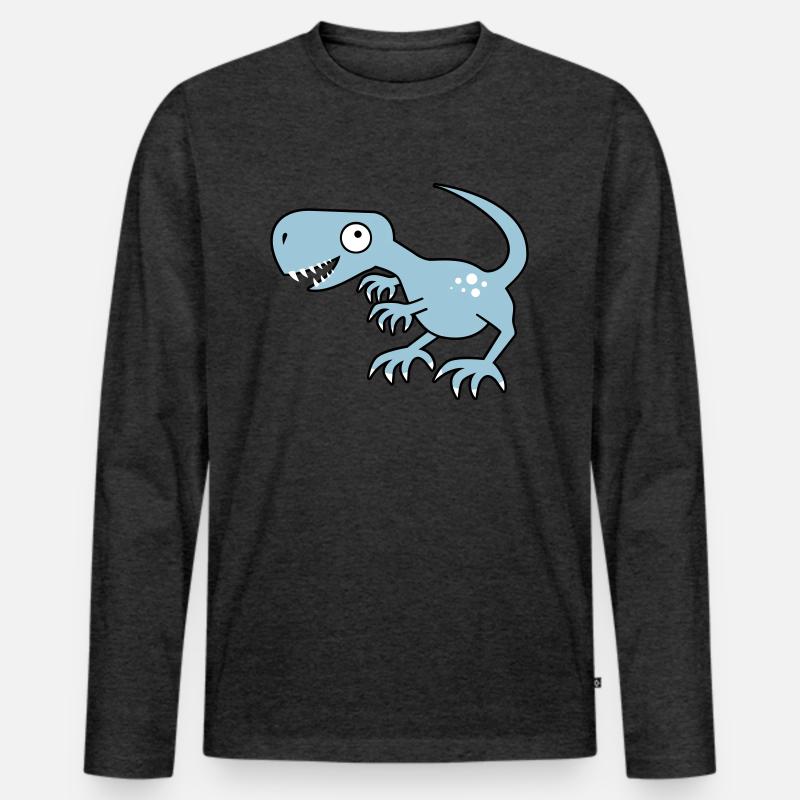Dinosaurier - T-Rex - Männer Premium Bio Langarmshirt - Anthrazit meliert