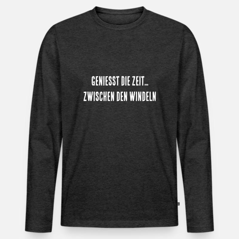 Witziger Spruch Geschenk - Männer Premium Bio Langarmshirt - Anthrazit meliert