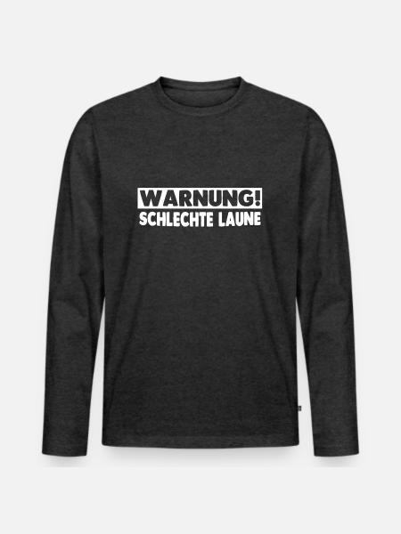 Schlechte Laune - Männer Premium Bio Langarmshirt - Anthrazit meliert