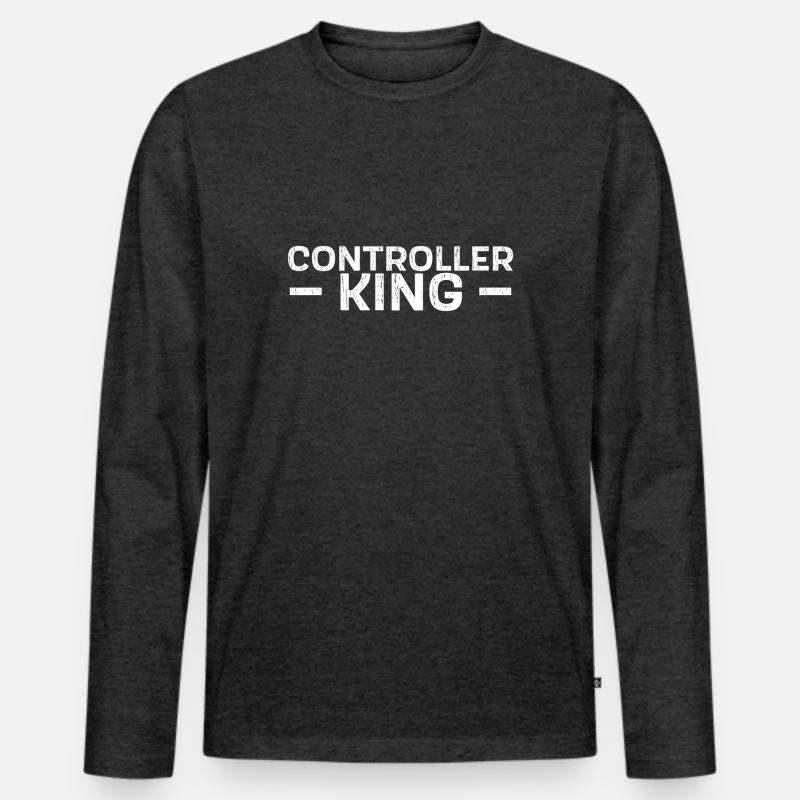 Computerfreak - Männer Premium Bio Langarmshirt - Anthrazit meliert