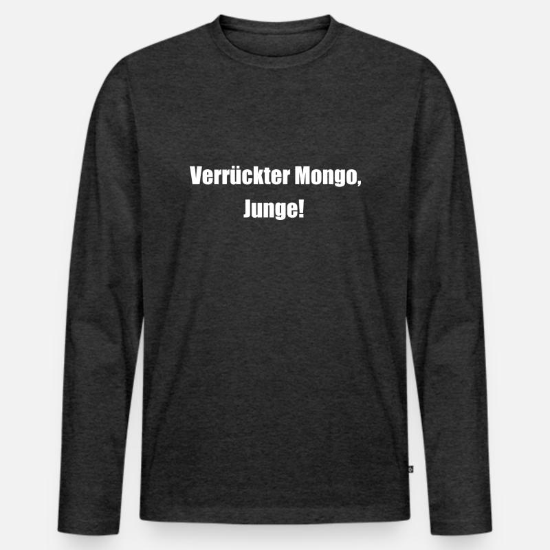 Verrückter Junge - Männer Premium Bio Langarmshirt - Anthrazit meliert