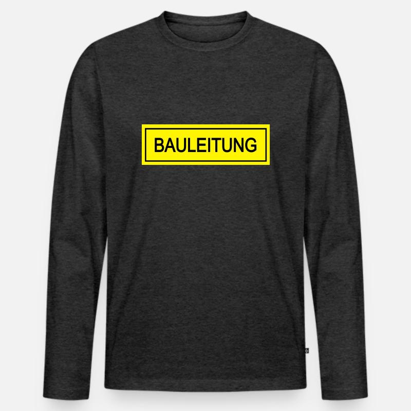 bauleitung - Männer Premium Bio Langarmshirt - Anthrazit meliert