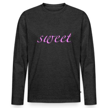 sweet - Männer Premium Bio Langarmshirt - Anthrazit meliert - Vorne - Nico (187cm)