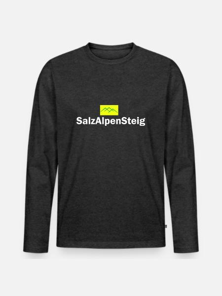 Salzalpensteig - Männer Premium Bio Langarmshirt - Anthrazit meliert